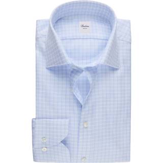 Stenströms Lyseblå Skjorte i ternet twill | Herre |Herreskjorter | Regular | Størrelse: 41 | Lyseblå | Checked | Lange Ærmer