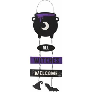 All Witches Welcome Hexenkessel Hängeschild 30cm