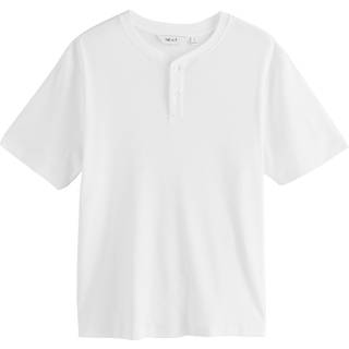 Next Ribbet tekstureret bedstefar-hals T-shirt