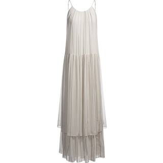 Lagdelt kjole i silke med striber