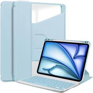 iPad Air 13 2024/2025 360 Roterende Smart Cover med Bluetooth-tastatur - Himmelblå