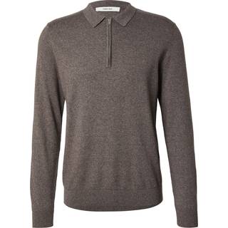 SLHBERG LS HALF ZIP POLO NOOS