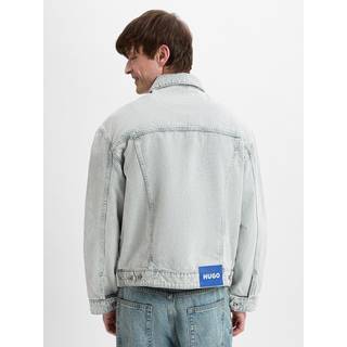 Jakke med regular fit i lysegrå stonewashed denim