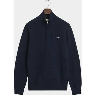 GANT Herre Sweater med mikrotekstur og halv lynlås (XXL)