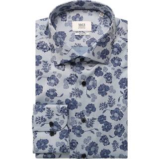 MODERN FIT Shirt in blue printed