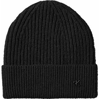 Wool Blend Signature Logo Beanie - Black - One Size