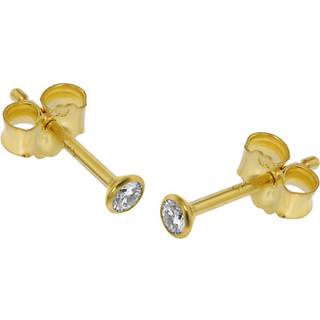 trendor 75096 Ohrstecker für Damen und Herren 585 Gold (14 Kt) Zirkonia 2,5 mm