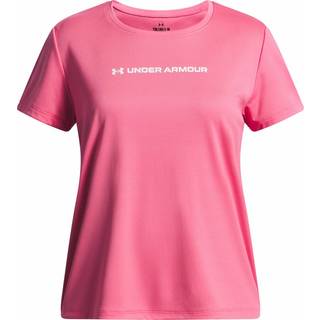 Under Armour Tech™ Wordmark Graphic Girls' Short Sleeve Super Pink / White YXS (122 - 127 cm)