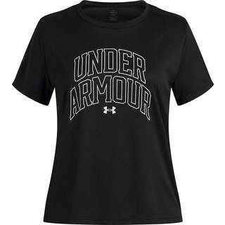 Under Armour Tech™ Varsity Graphic Girls' Short Sleeve Black / White YXS (122 - 127 cm)