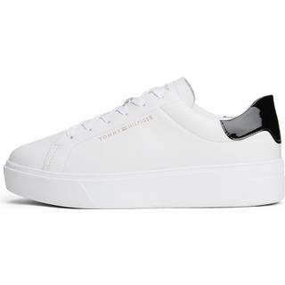 Leather Contrast Heel Platform Trainers