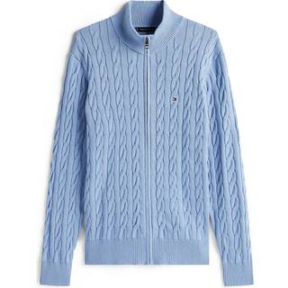 Zip-Thru Cable Knit Jumper