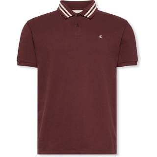 Monogram Logo Pique Tipped Classic Polo Shirt - Red - XL