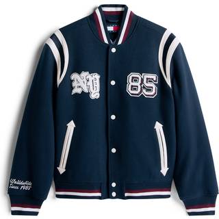 Tommy Jeans Tommy Jeans Blue Varsity Logo Appliqué Bomber Jacket With Wool