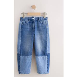 Next Mid Blue Denim Barrel Patched Jeans (3-16yrs)