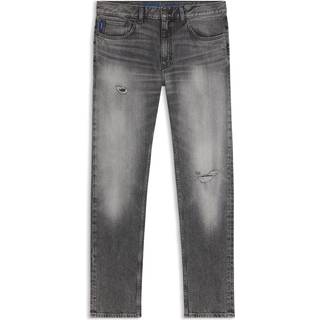 Slim fit jeans i grå denim med slidt effekt