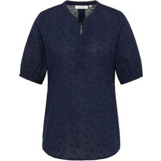 slip-on blouse in navy structured