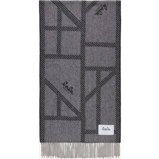 Lala Berlin tørklæde - Svea light grey melange/black