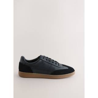 Next Black Smart Casual Lace-Up Trainers with Suede Trim