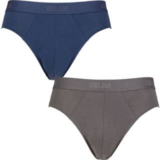 Sloggi 2-pak SLG Base Midi Briefs - Grey/Blue - Large