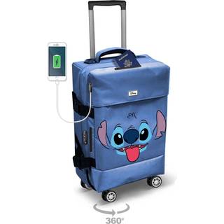 Lilo & Stitch 4-Wheel Cabin Suitcase Stitch Face Blue 55 cm