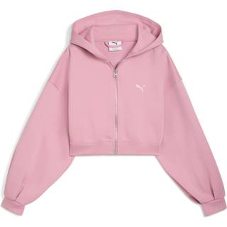 PUMA Wardrobe Essentials Sports Legacy Cropped Full-Zip Hoodie Women, Clothing, Poised Pink, L