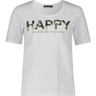T-shirt Happy Print - Hvid 40