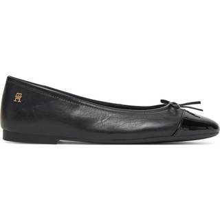 Leather Patent Toe Cap Ballerinas