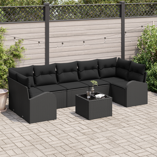 Havesofa Sæt Sort 55 x 55 x 37 cm polyrattan
