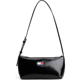Shiny Logo Plaque Shoulder Bag