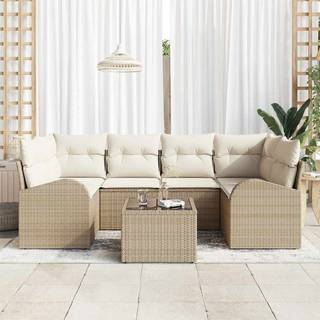 Havesofa Sæt Beige 55 x 55 x 37 cm polyrattan