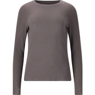 ATHLECIA Women's Lankae L/S Tee Longsleeve Damer størrelse 34 farve brun/grå