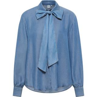 shirt-blouse in dark indigo plain