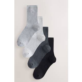 Next Grey Waffle Embroidered Motif Heart Print Ankle Socks 4 Pack