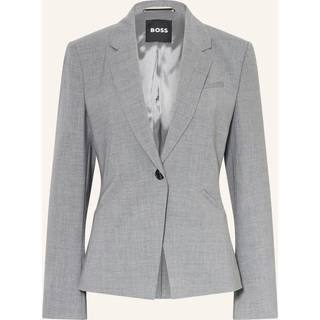 Slim fit blazer i meleret ny uld