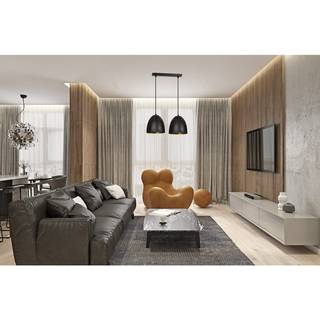 Lenox 2 Sort / Guld pendellampe - E27, 230V, uden lyskilde