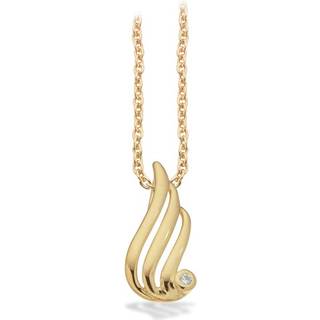 Scrouples halskæde i forgyldt med vedhæng med cubic zirkonia