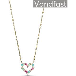 ANNEBRAUNER Big Heart Rose/Pink Halskæde 18K Guldbelagt