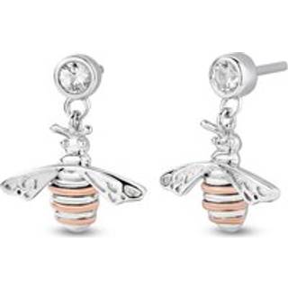 Nature's Wonder Sterling Silver Honey Bee Drop Earrings with Topaz