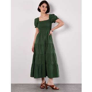 Apricot Apricot Smocked Detail Poplin 100% Cotton Midi Dress - EU 42 (UK 14)