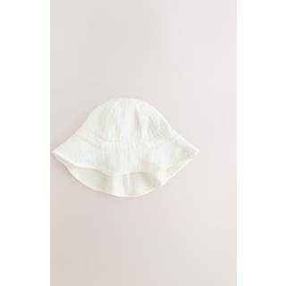 Next Ecru Woven Crinkle Baby Bucket Hat (0mths-2yrs)