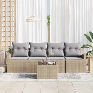 Havesofa Sæt Beige 55 x 55 x 37 cm polyrattan
