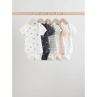 Next Black/White Short Sleeve Baby Bodysuits 5 Pack