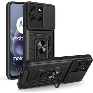Motorola Moto G86 Tech-Protect Case m. Magnetisk Fingerring - Camslider - Ståfunktion - Sort