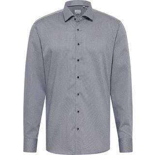 COMFORT FIT Shirt in steel grey printed