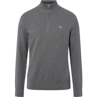 GANT Herre Sweater med mikrotekstur og halv lynlås (XXL)