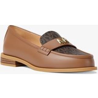 MK Lex Leather and Signature Logo Loafer - Brown - Michael Kors - EU 35.5