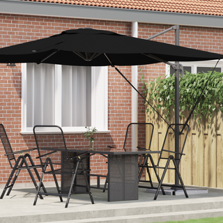 Cantilever Roma Parasoller Sort 286x285x265 cm i Aluminium