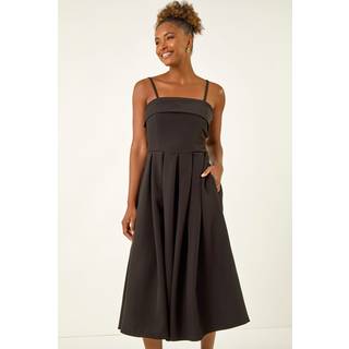Roman Roman Black Bardot Scuba Midi Dress - 20