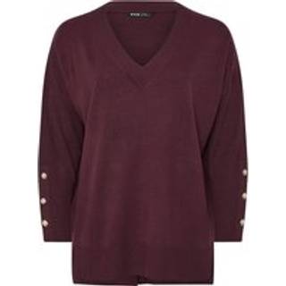 Yours Curve Yours Curve Purple Cashmillon V-Neck Jumper
