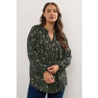 Yours Curve Yours Curve bluse med flæsehals